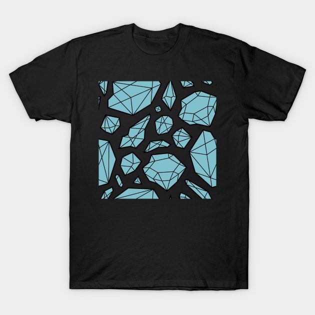 Rough Diamond Fashion Print Blue Black T-Shirt by Auto-Prints